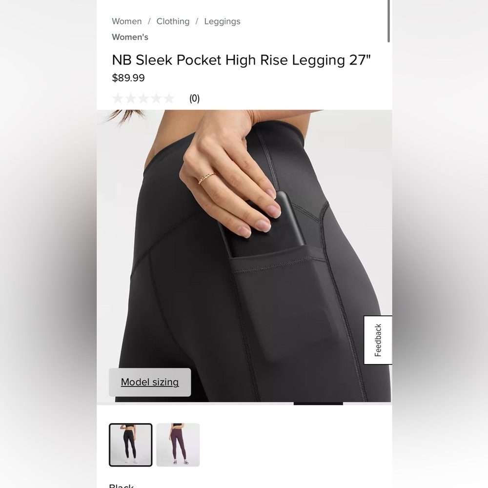 New Balance black leggings size S